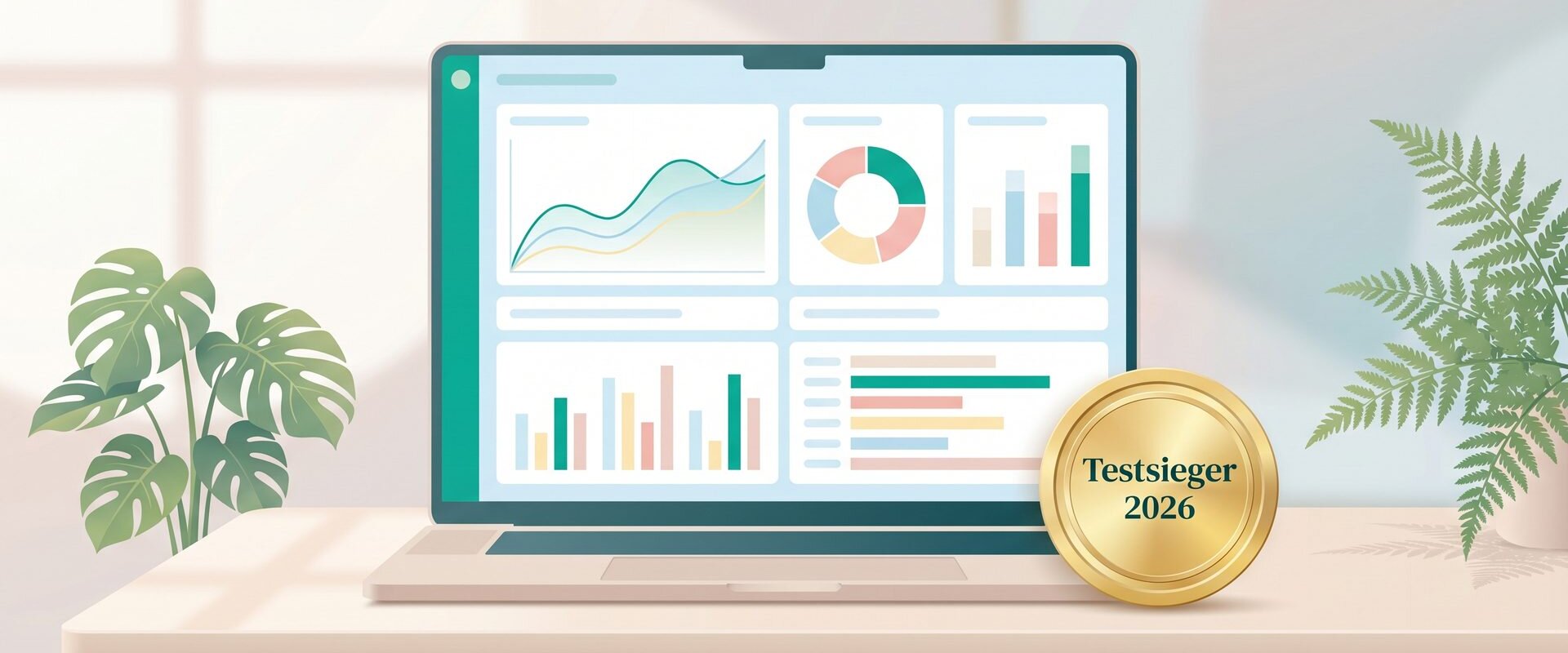 Hausverwaltungssoftware-Dashboard mit Testsieger-2026-Siegel