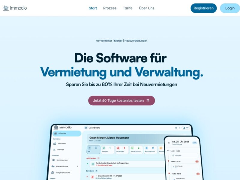 Immodio Website Screenshot Desktop